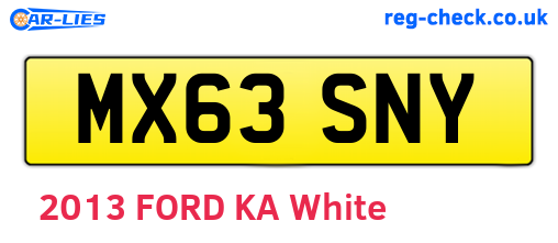 MX63SNY are the vehicle registration plates.