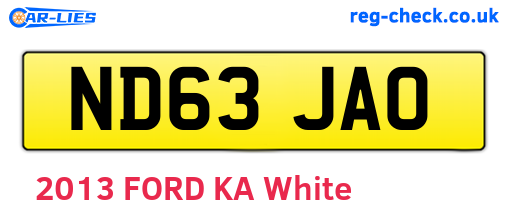 ND63JAO are the vehicle registration plates.