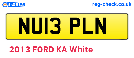 NU13PLN are the vehicle registration plates.