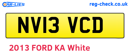 NV13VCD are the vehicle registration plates.