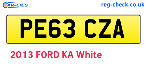 PE63CZA are the vehicle registration plates.