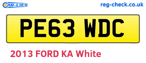 PE63WDC are the vehicle registration plates.