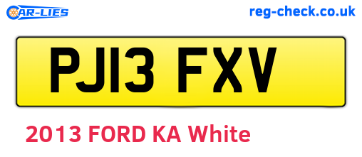 PJ13FXV are the vehicle registration plates.