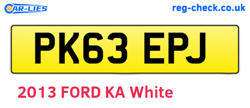 PK63EPJ are the vehicle registration plates.