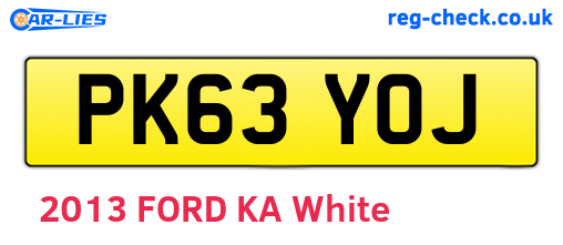 PK63YOJ are the vehicle registration plates.