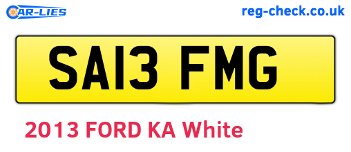 SA13FMG are the vehicle registration plates.