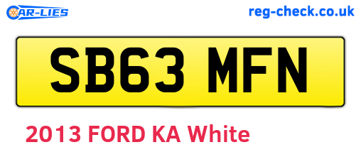 SB63MFN are the vehicle registration plates.