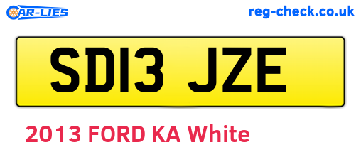 SD13JZE are the vehicle registration plates.