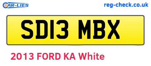 SD13MBX are the vehicle registration plates.