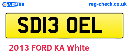SD13OEL are the vehicle registration plates.