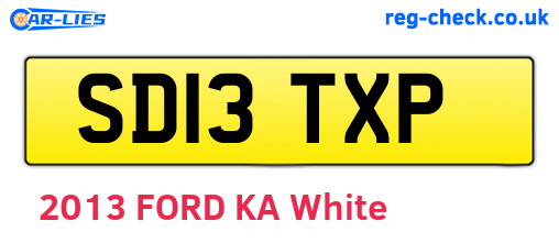 SD13TXP are the vehicle registration plates.