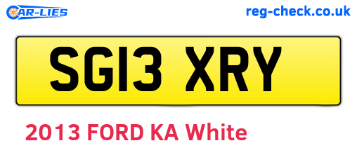SG13XRY are the vehicle registration plates.