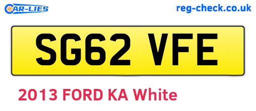 SG62VFE are the vehicle registration plates.