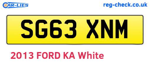 SG63XNM are the vehicle registration plates.