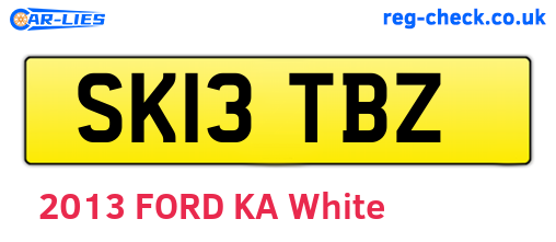 SK13TBZ are the vehicle registration plates.