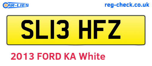 SL13HFZ are the vehicle registration plates.