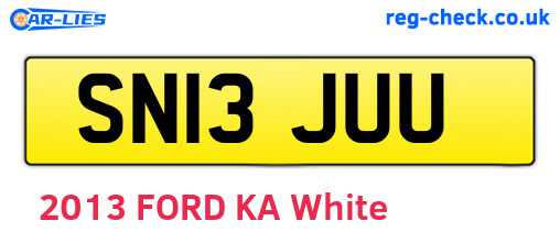 SN13JUU are the vehicle registration plates.