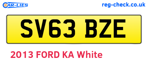 SV63BZE are the vehicle registration plates.