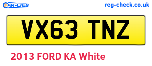 VX63TNZ are the vehicle registration plates.