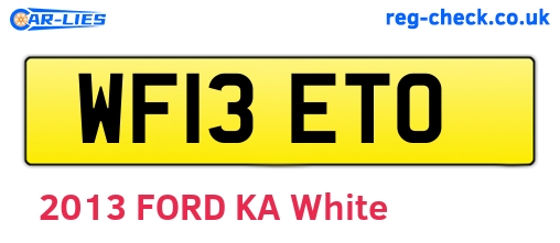 WF13ETO are the vehicle registration plates.