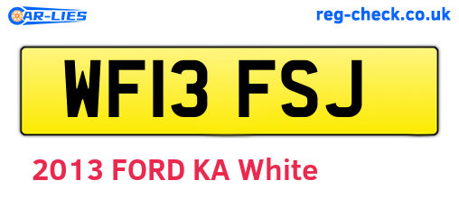 WF13FSJ are the vehicle registration plates.
