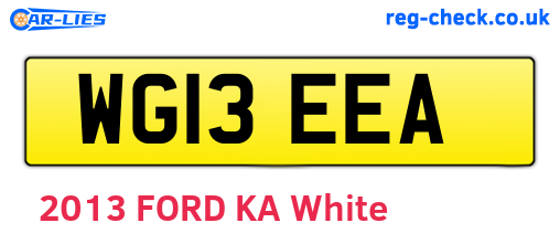 WG13EEA are the vehicle registration plates.
