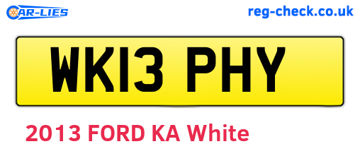 WK13PHY are the vehicle registration plates.