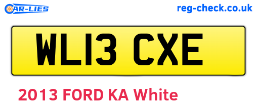 WL13CXE are the vehicle registration plates.