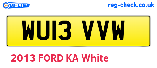 WU13VVW are the vehicle registration plates.