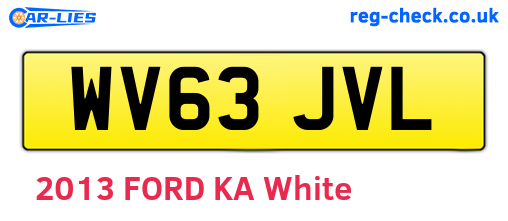 WV63JVL are the vehicle registration plates.