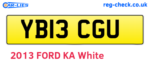 YB13CGU are the vehicle registration plates.