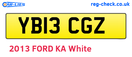 YB13CGZ are the vehicle registration plates.