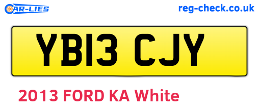 YB13CJY are the vehicle registration plates.
