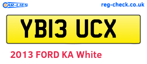 YB13UCX are the vehicle registration plates.