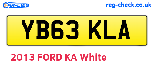 YB63KLA are the vehicle registration plates.