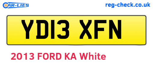 YD13XFN are the vehicle registration plates.