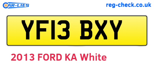 YF13BXY are the vehicle registration plates.