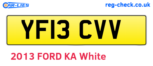 YF13CVV are the vehicle registration plates.