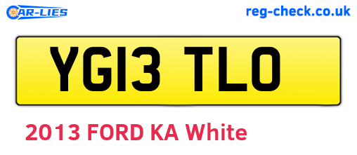 YG13TLO are the vehicle registration plates.