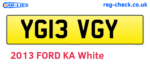 YG13VGY are the vehicle registration plates.