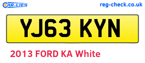 YJ63KYN are the vehicle registration plates.