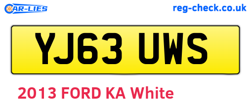 YJ63UWS are the vehicle registration plates.