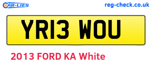 YR13WOU are the vehicle registration plates.