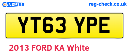 YT63YPE are the vehicle registration plates.