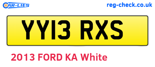 YY13RXS are the vehicle registration plates.