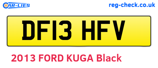 DF13HFV are the vehicle registration plates.