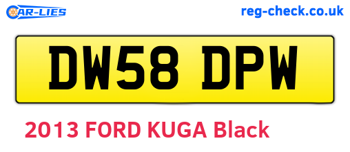 DW58DPW are the vehicle registration plates.