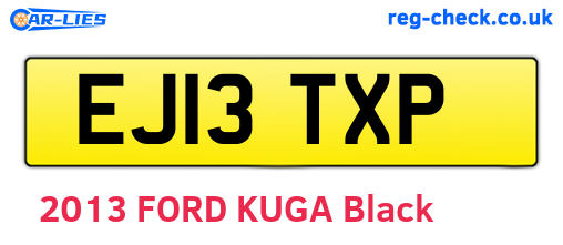 EJ13TXP are the vehicle registration plates.