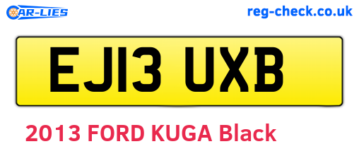 EJ13UXB are the vehicle registration plates.