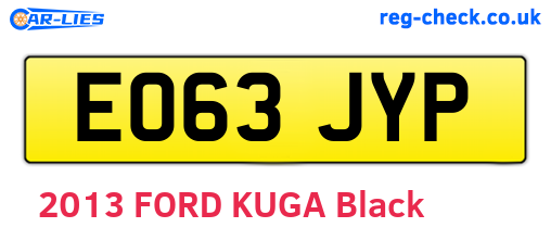 EO63JYP are the vehicle registration plates.